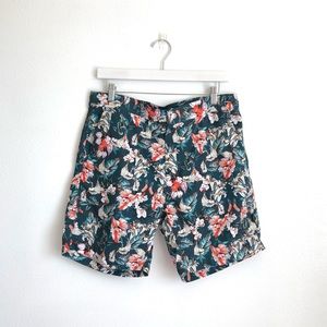 NWT Devereux Bond Hybrid Board Shorts | Teal Hibiscus Size 32